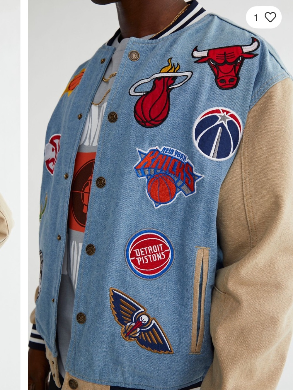 Ultra game Urban outfitters NBA logo patch letterman jacket